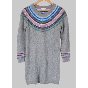Boden Knit Fair Isle Sweater Dress Womens Size 6 Wool Blend Holiday Winter